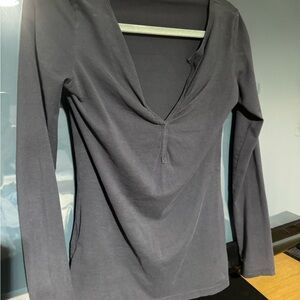 BCBGMaxAzria Charcoal Long Sleeve Top